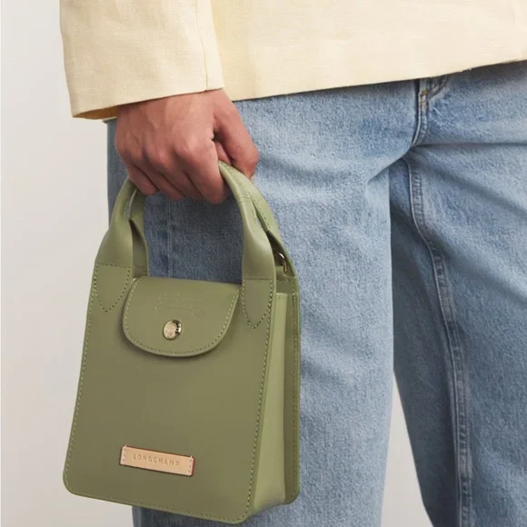Longchamp Green Extra Small Leather Le Pliage Du Jardinier Bag